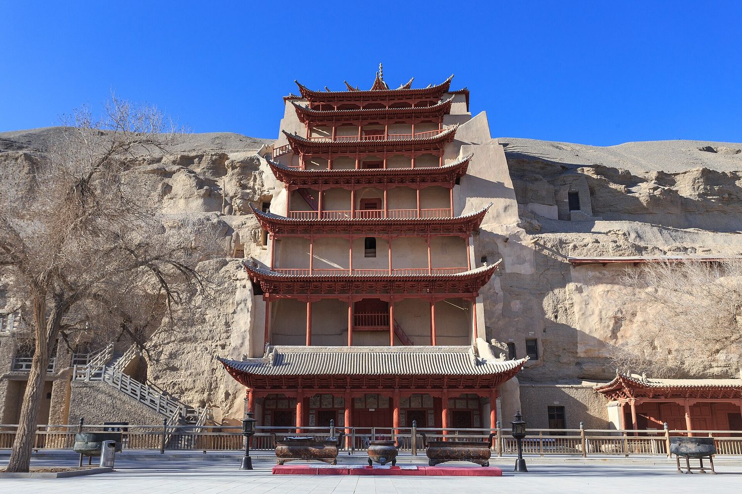 Sand dunes at Mingsha Shan near Dunhuang with camels