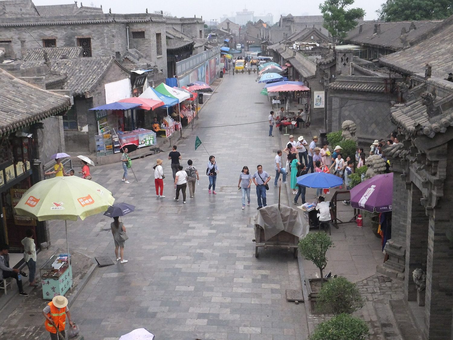 The city wall and rooftops of the old town of Pingyao